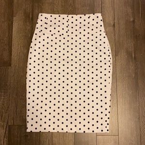 Express High Waisted Polka Dot Pencil Skirt